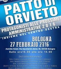 PATTO DI ORVIETO/A Bologna il 27 febbraio grande evento in vista delle amministrative