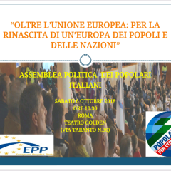 Assemblea politica  dei Popolari Italiani-SABATO 6 OTTOBRE 2018