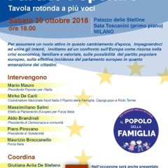 Tavola rotonda “Cattolici, Europa e partito Popolare” sabato 20 ottobre a Milano